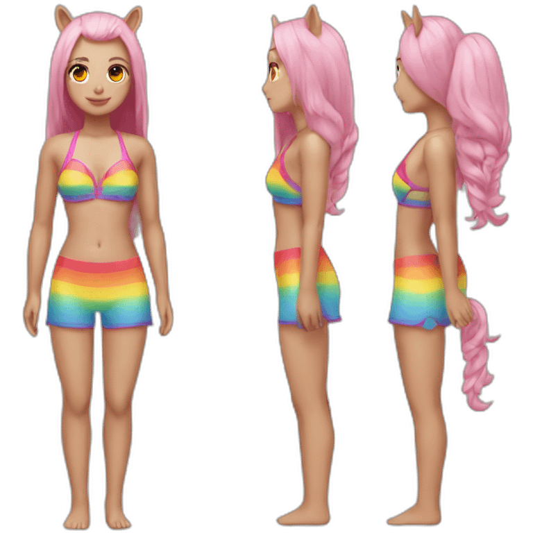 hot-zero-two-with-swim-suit-rainbow-unicorn emoji