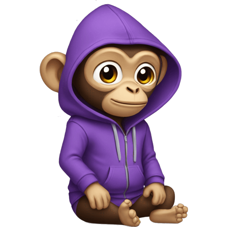 monkey wearing purple hoodie emoji