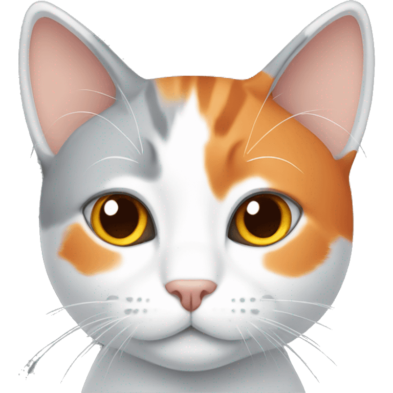 grey,orange white cat emoji