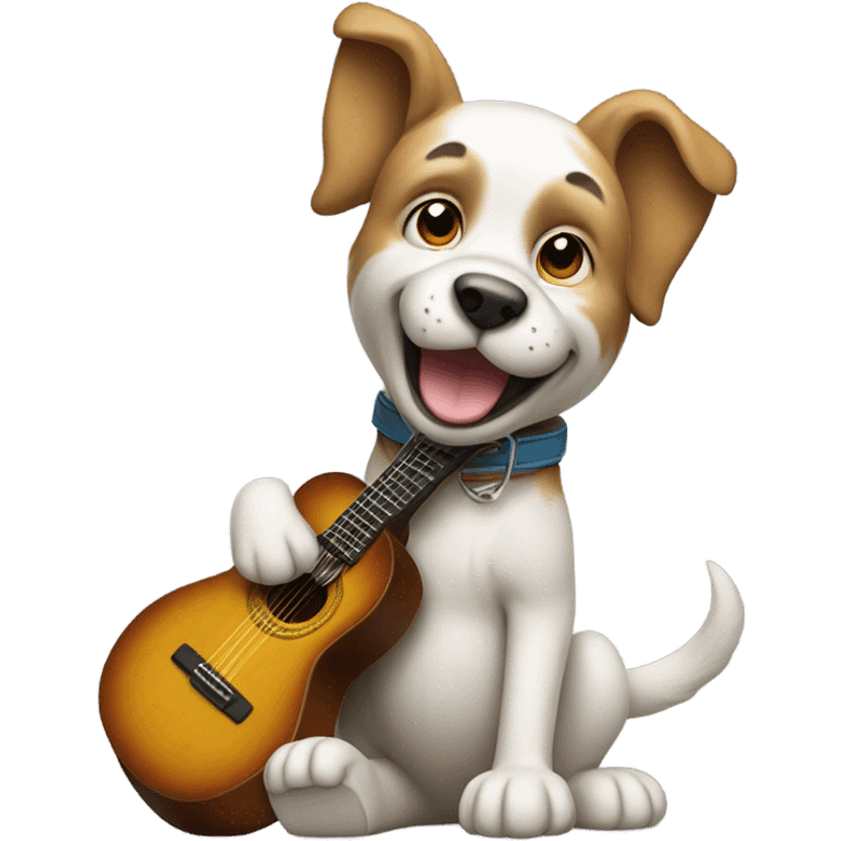 Dog with guitar  emoji