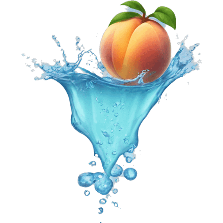 peach splashing water emoji