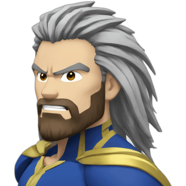 All Might long haired with a brown beard emoji