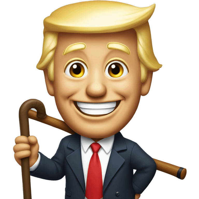 laughing donald trump with a cane emoji