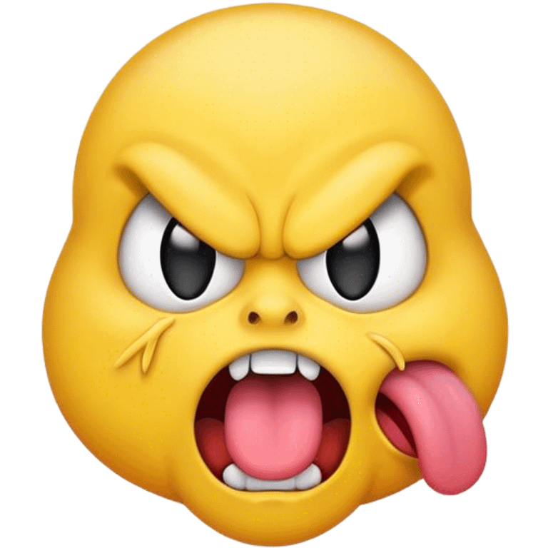 angry emoji with tongue out emoji