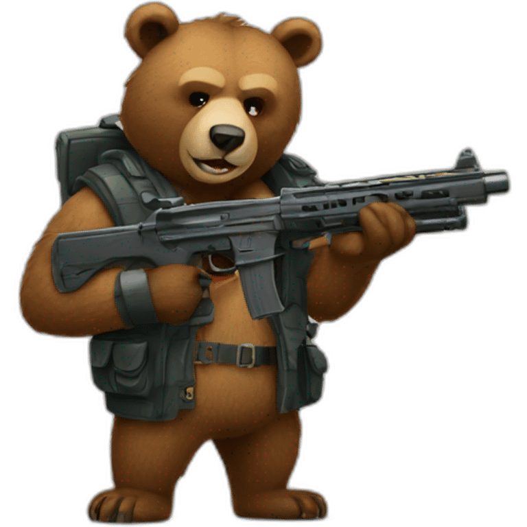 bear with gun emoji