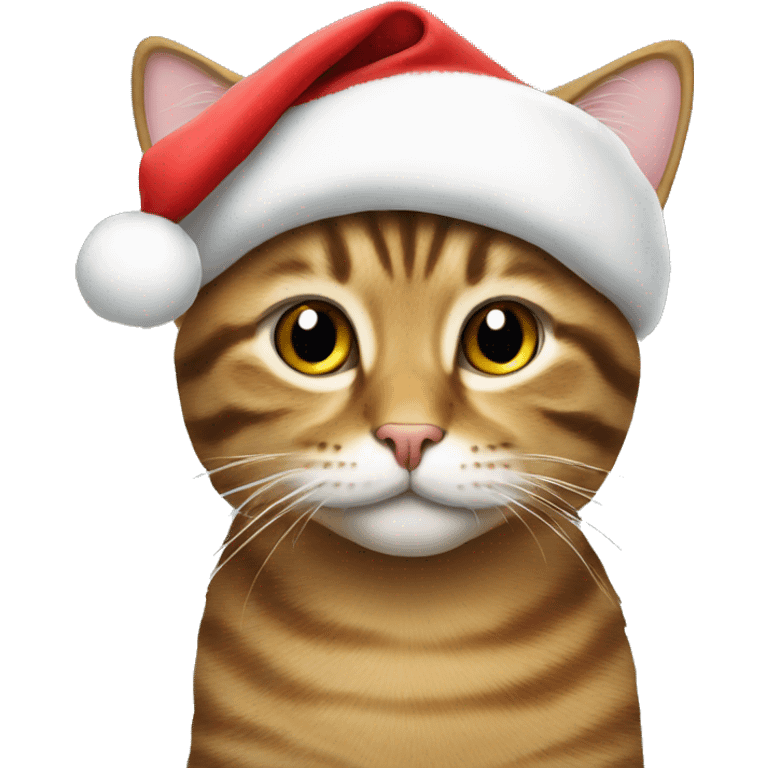 tabby cat with a santa hat on emoji