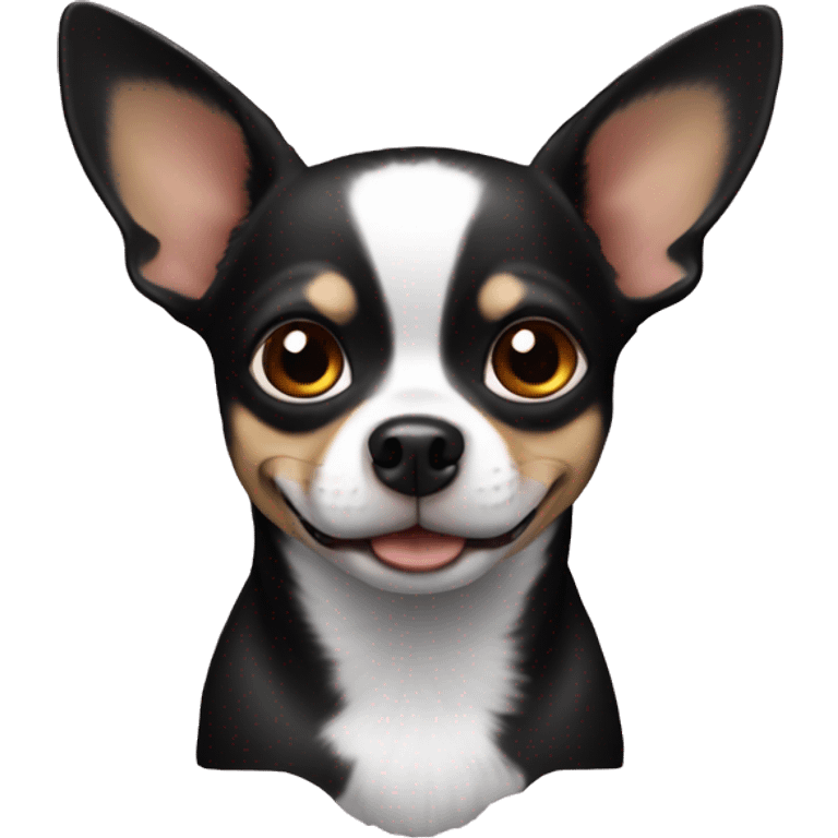 Chihuahua dog black with withe  emoji