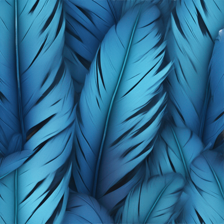 Realistic navi blue feather emoji