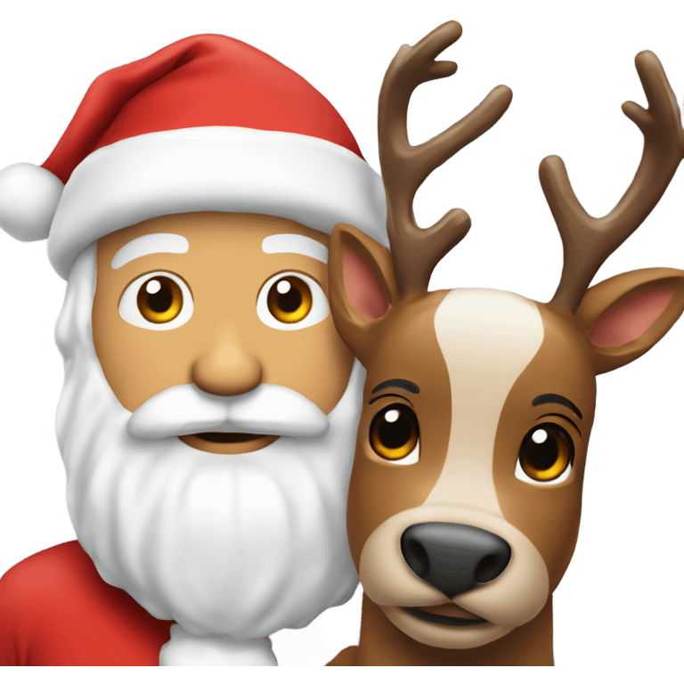 Santa Claus with Rudolf emoji