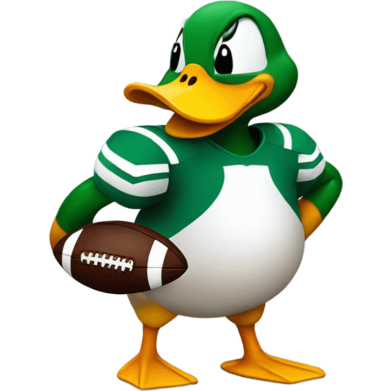 Duck with football emoji