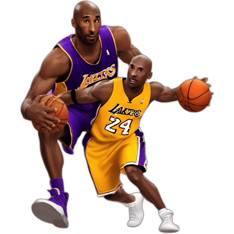 kobe bryant playing backetball with michael jordan emoji