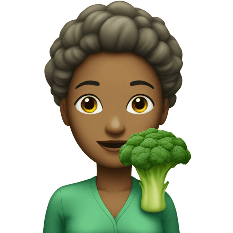 Broccoli as a woman emoji