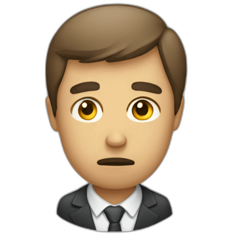 sad man attending meeting emoji