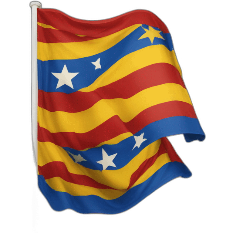 Drapeau Catalan avec étoile emoji