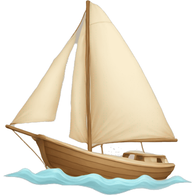 Beige aesthetic sailing boat emoji