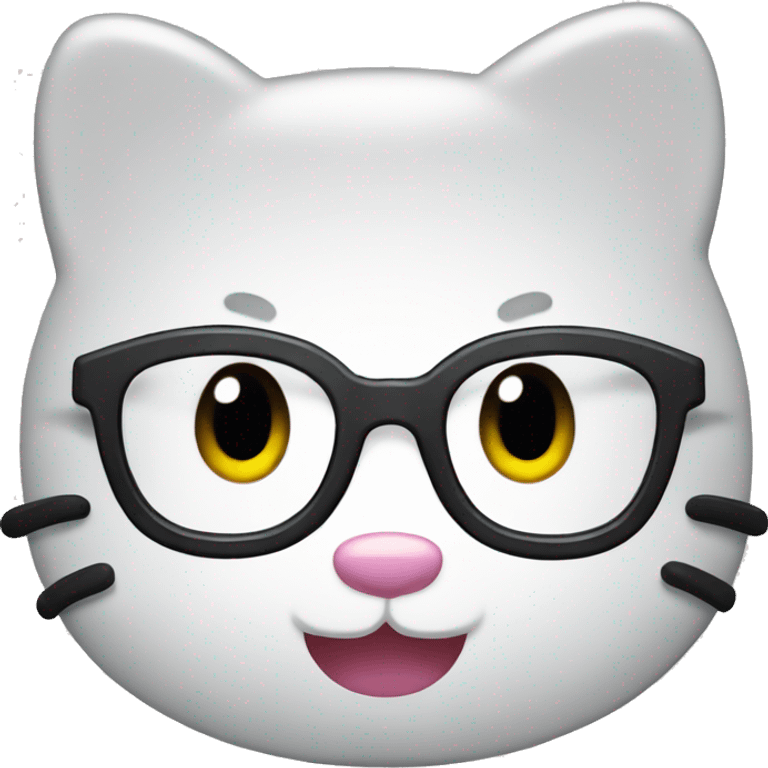 hello kitty with glasses  emoji