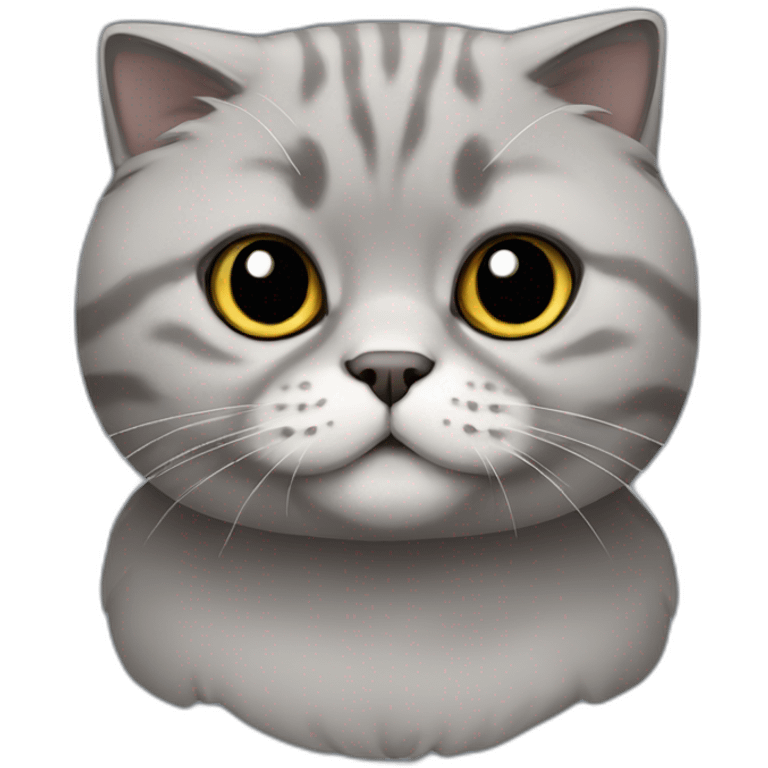 Grey Scottish fold cat emoji