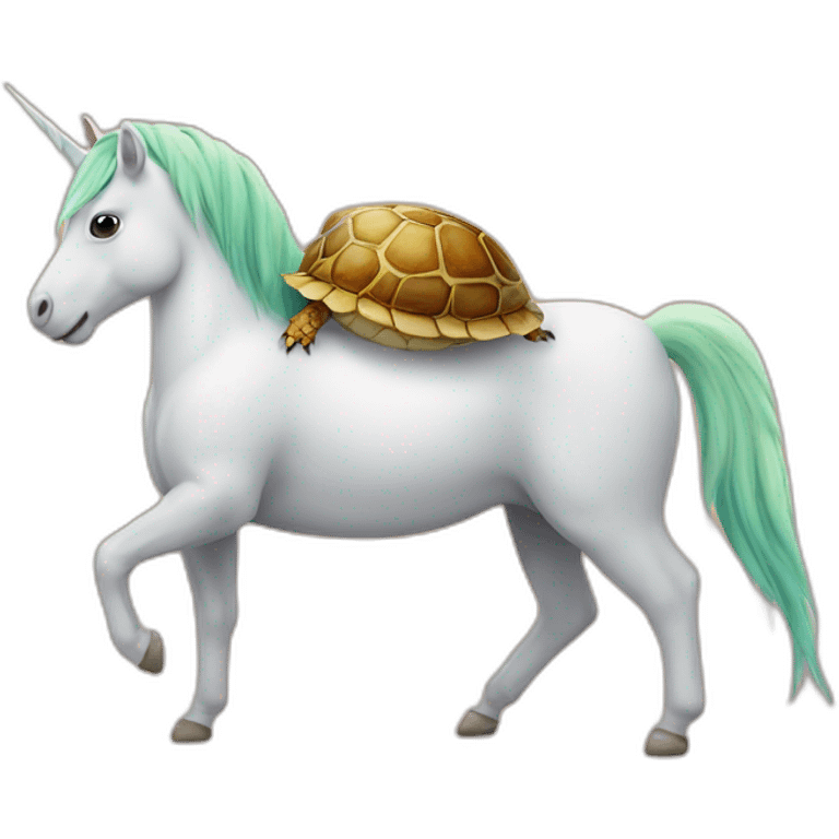 Unicorn with chicken legs and a turtle shell emoji