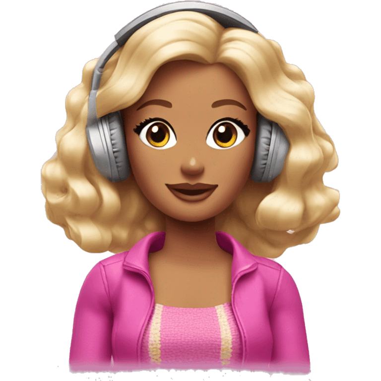 barbie listening to music emoji