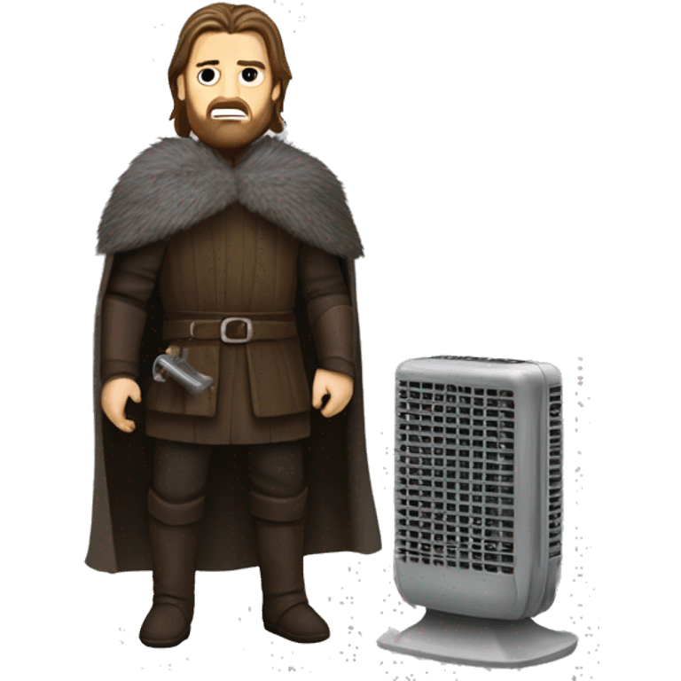 Eddard Stark holding a heating radiator emoji