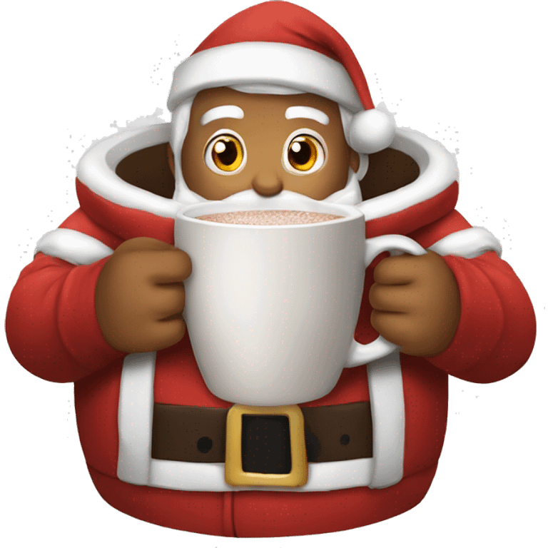 Santa drinking hot cocoa emoji