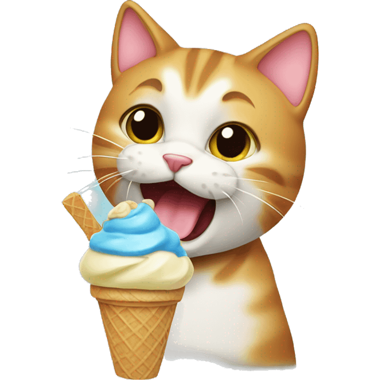 Cat eating a ice cream  emoji