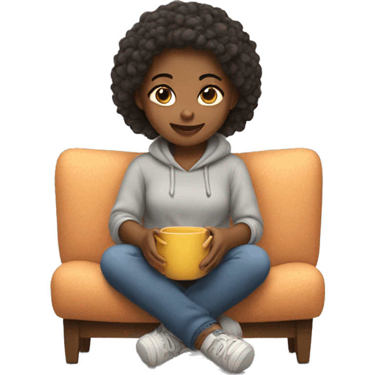 girl with cozy sit  emoji