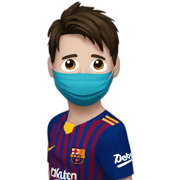 Messi wearing mask emoji