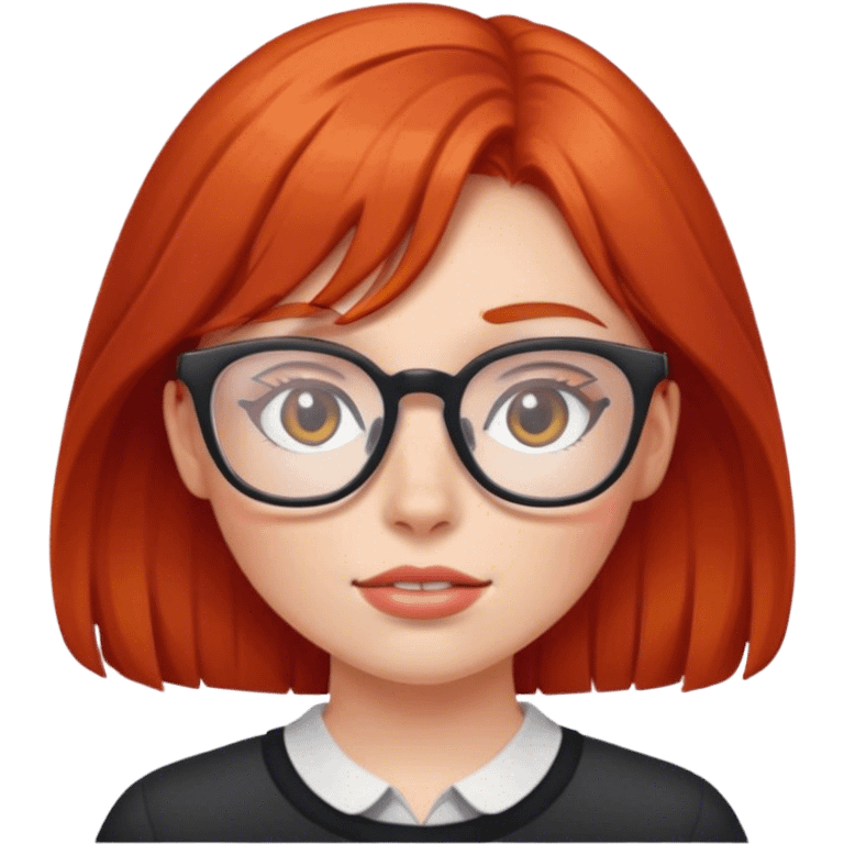 red head girl with glasses emoji