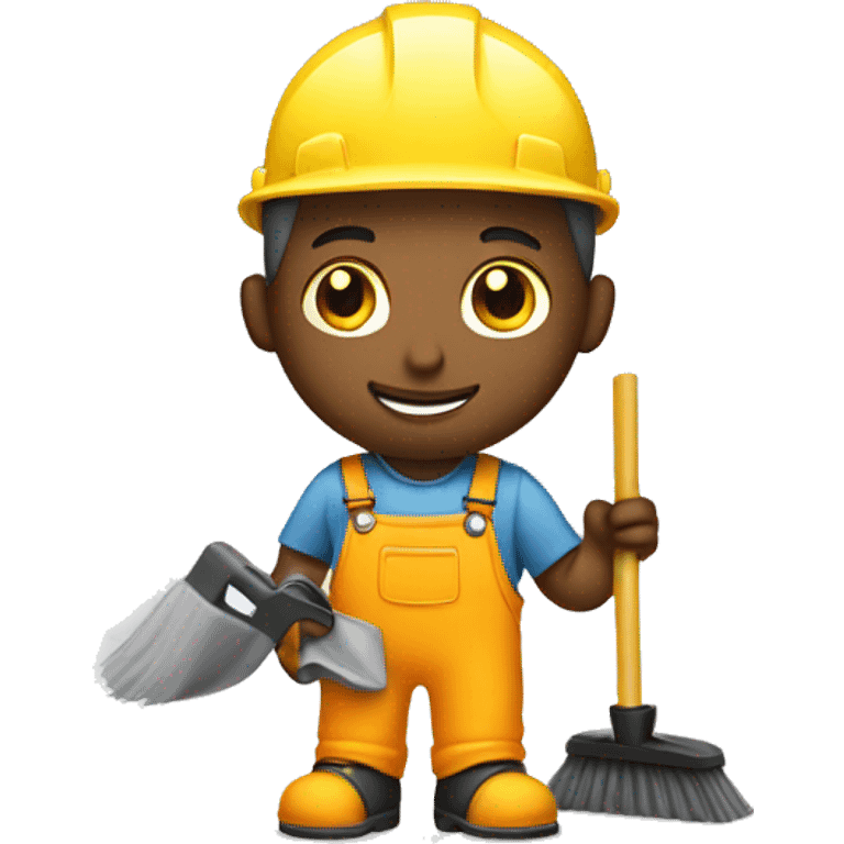 Construction worker cleaning floor emoji