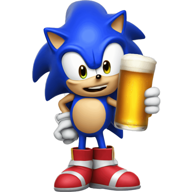 Sonic with a beer emoji