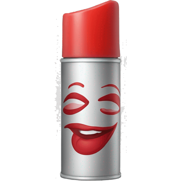 aerosol con un logo de labios rojos  emoji