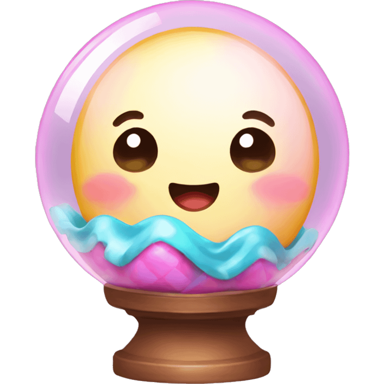 Kawaii colorful baby peat in a candy globe emoji