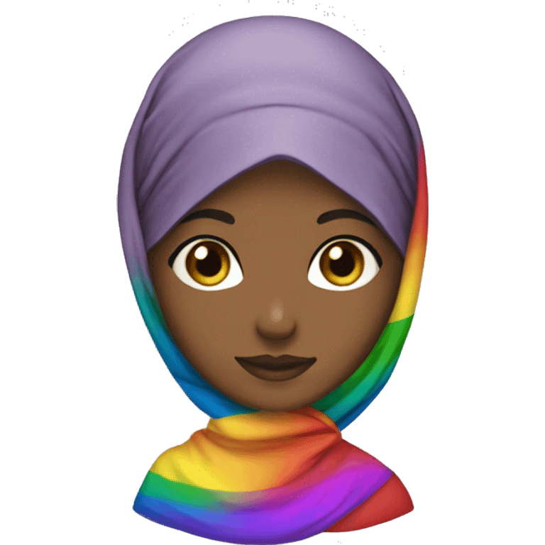 A hijabi whit a rainbow dress emoji