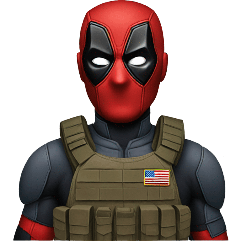 Deadpool as a USA soldier emoji