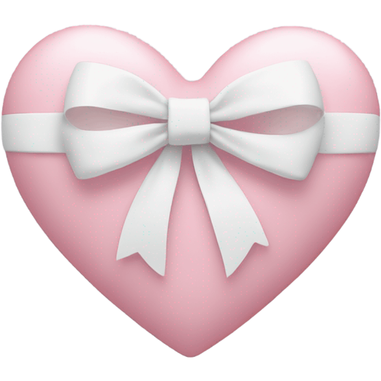 Pastel pink heart with white bow emoji