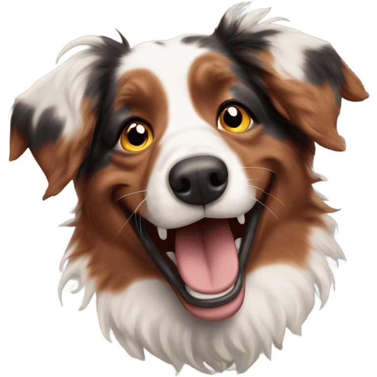 red merle aussie laughing  emoji