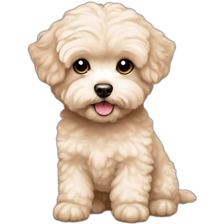 very light beige short-haired maltipoo with light brown ear emoji