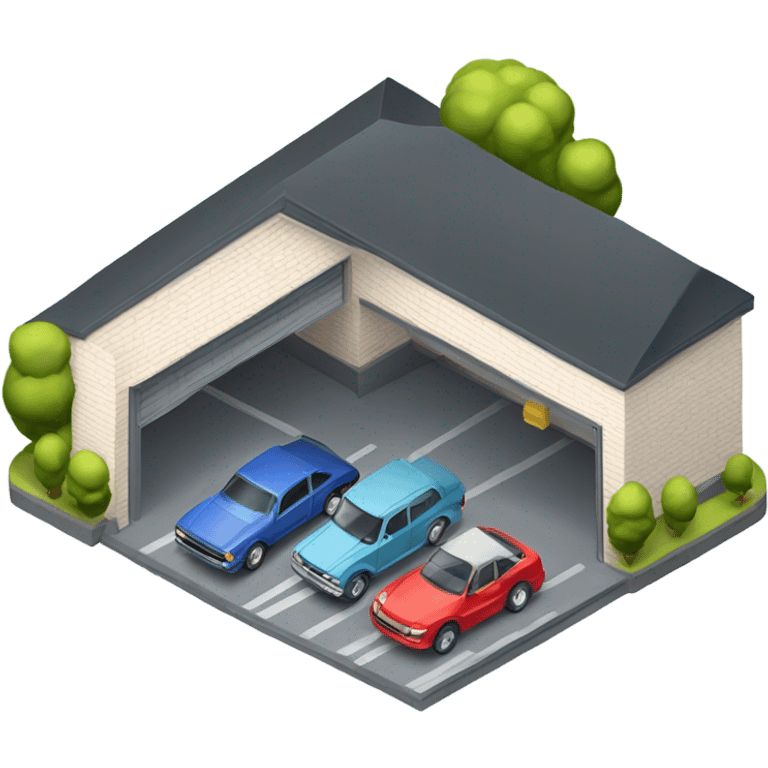 isometric car garage emoji