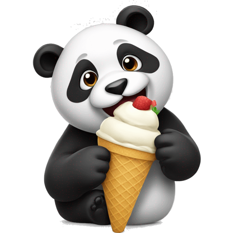 Panda eating ice cream emoji