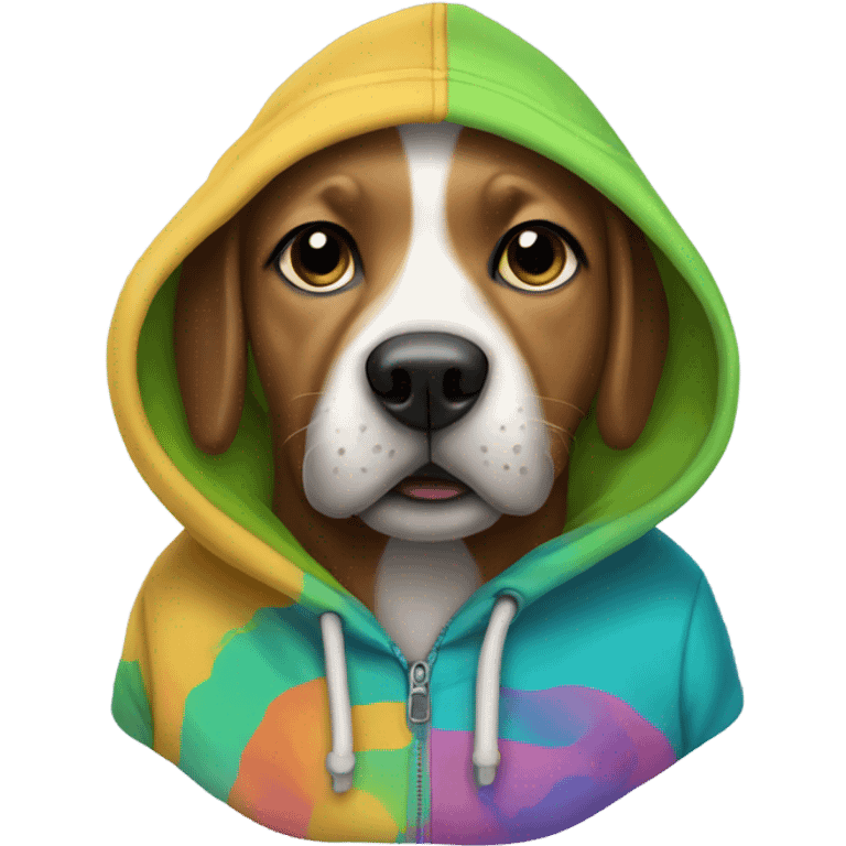 Dog wearing hoodie emoji