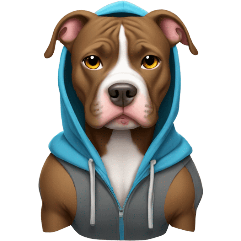 pittbull wearing a hoodie emoji