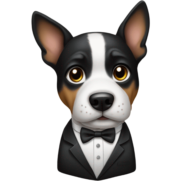 Dog wearing tuxedo emoji