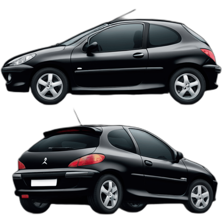 Peugeot 206 noire emoji