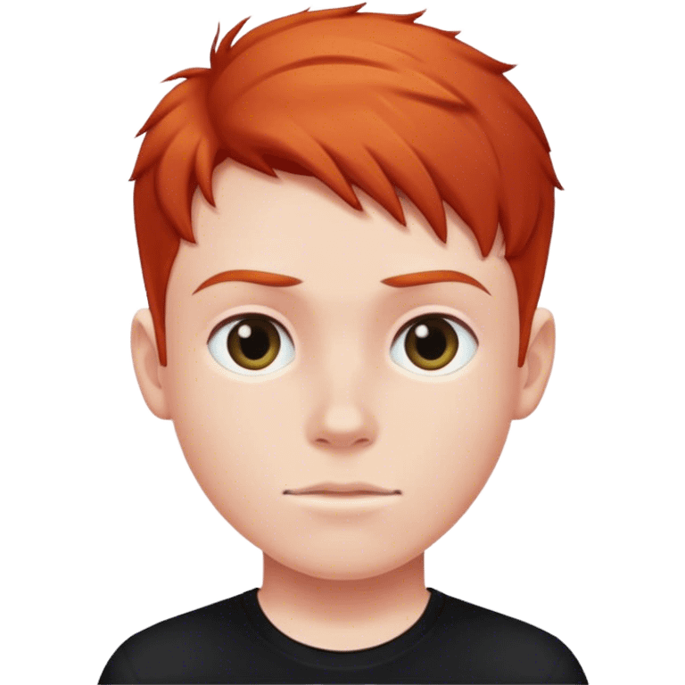 Red head boy in black shirt emoji