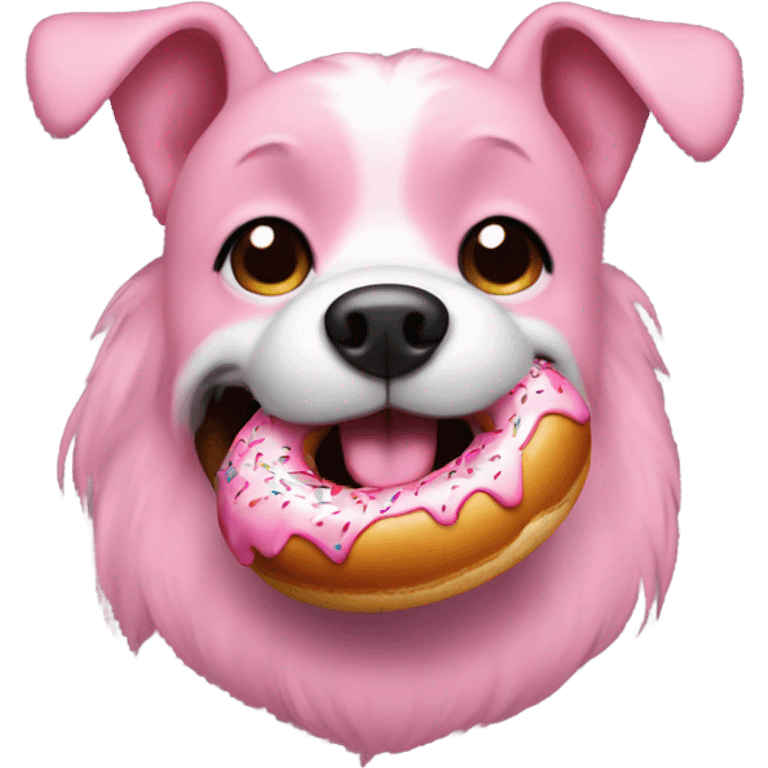 pink dog with donut emoji