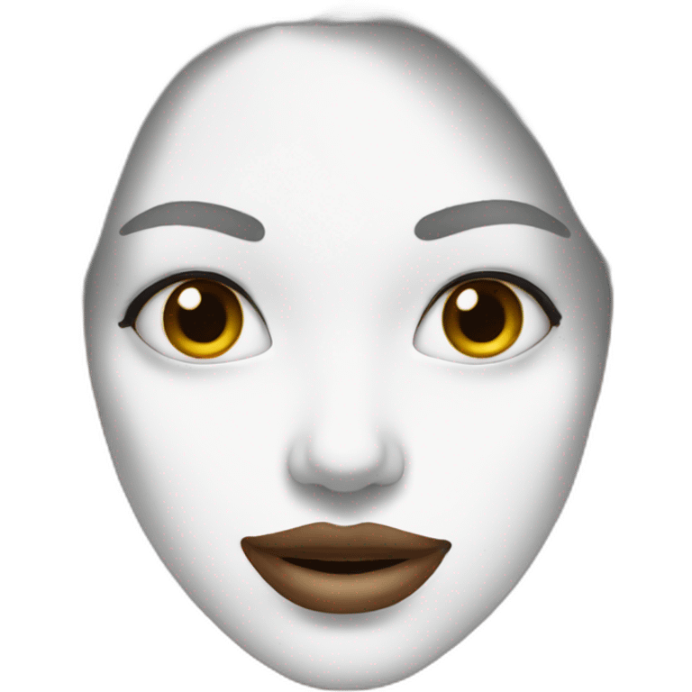 Woman face covered in white paint emoji