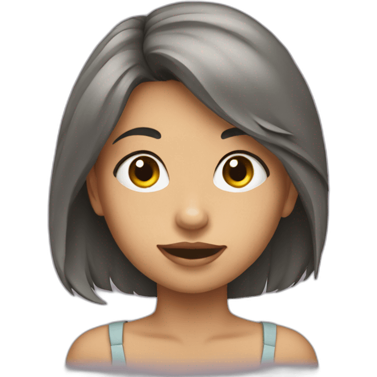 fille avec wolf cut emoji