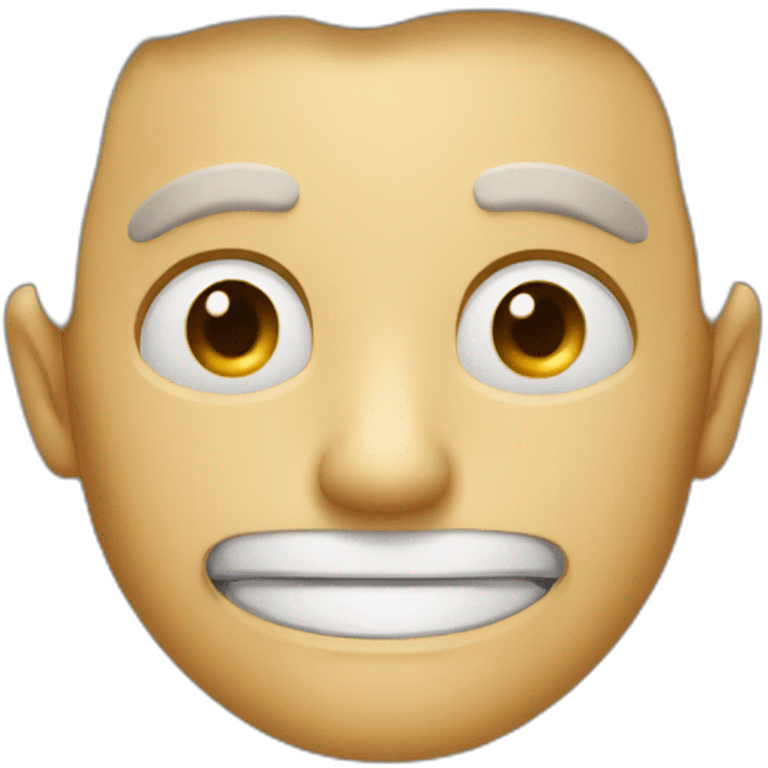 a creepy man with a cheeky smile emoji