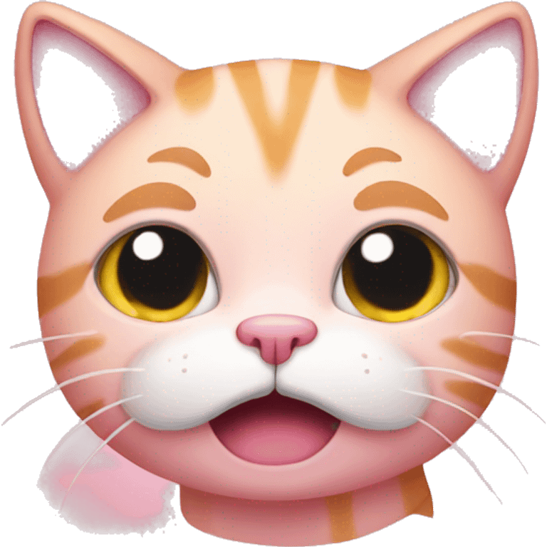 pink cat crying emoji